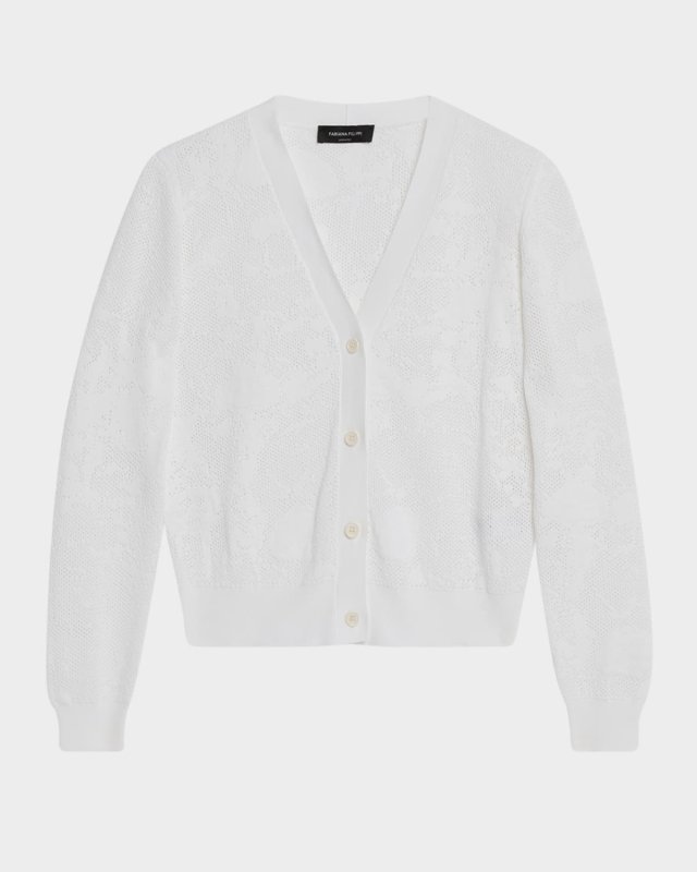 Cotton Jacquard Cardigan